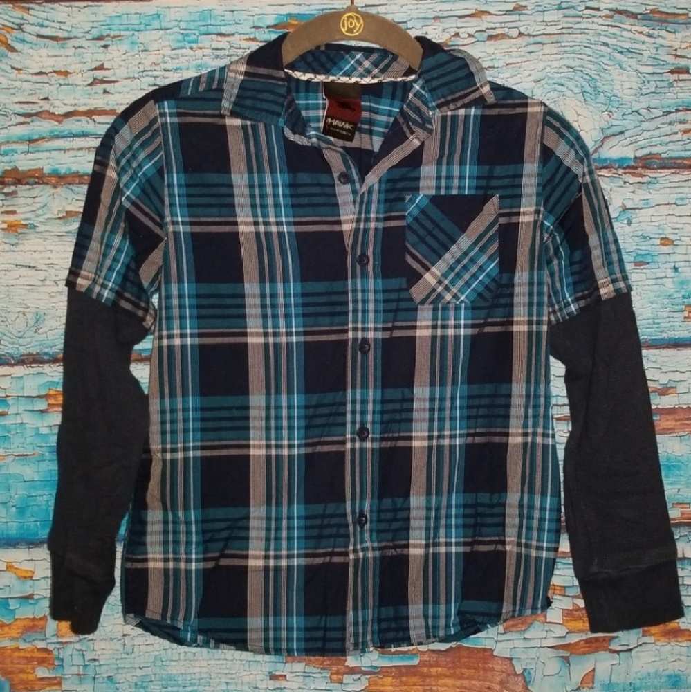 Boy's 7 Tony Hawk long Sleeve Collared Shirt